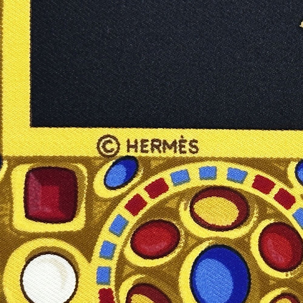 HERMES Black Silk Scarf - Picture 6 of 10